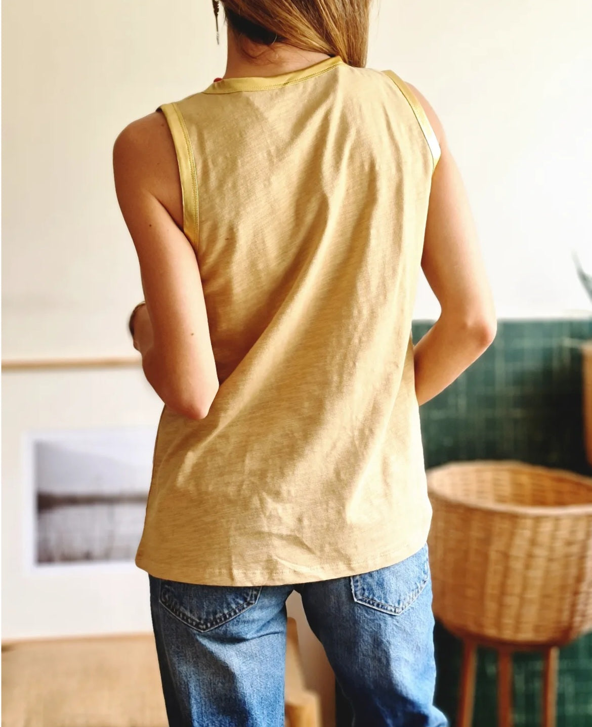 Polera Ramona Beige/Dorado. - Quemepongotienda