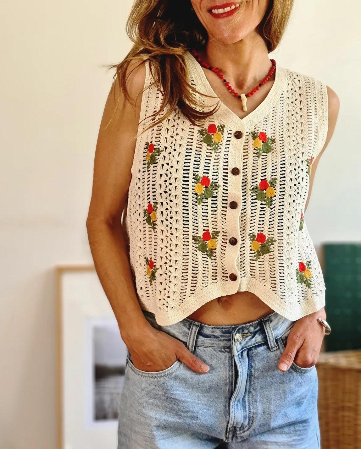 TOP CROCHET MANUELA -70% DE DCTO. - Quemepongo