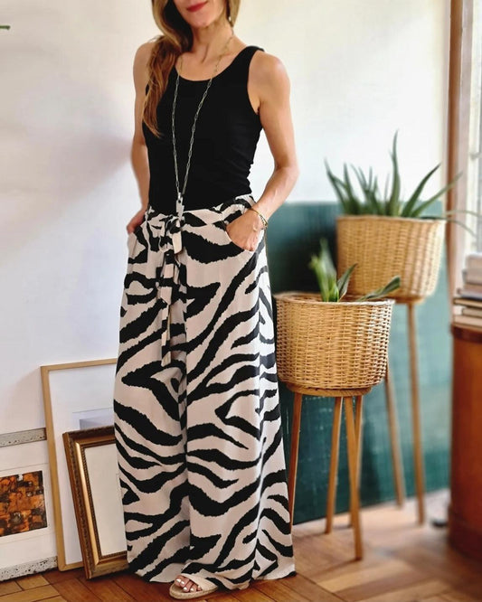 PANTALON CEBRA BEIGE SUAVE -30% DE DCTO. - Quemepongo