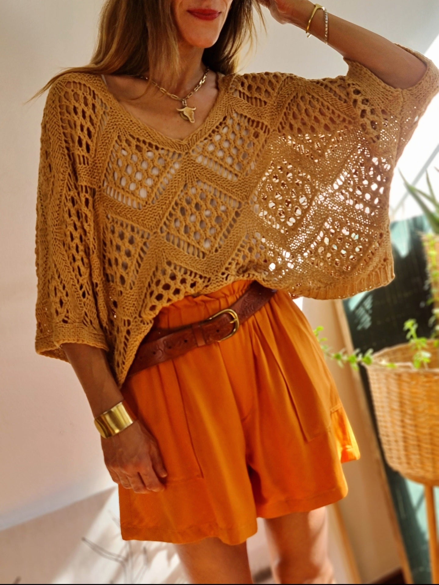 POLERA LIVIA CARAMELO -50% DE DCTO.