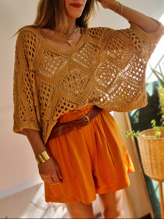 POLERA LIVIA CARAMELO -50% DE DCTO.