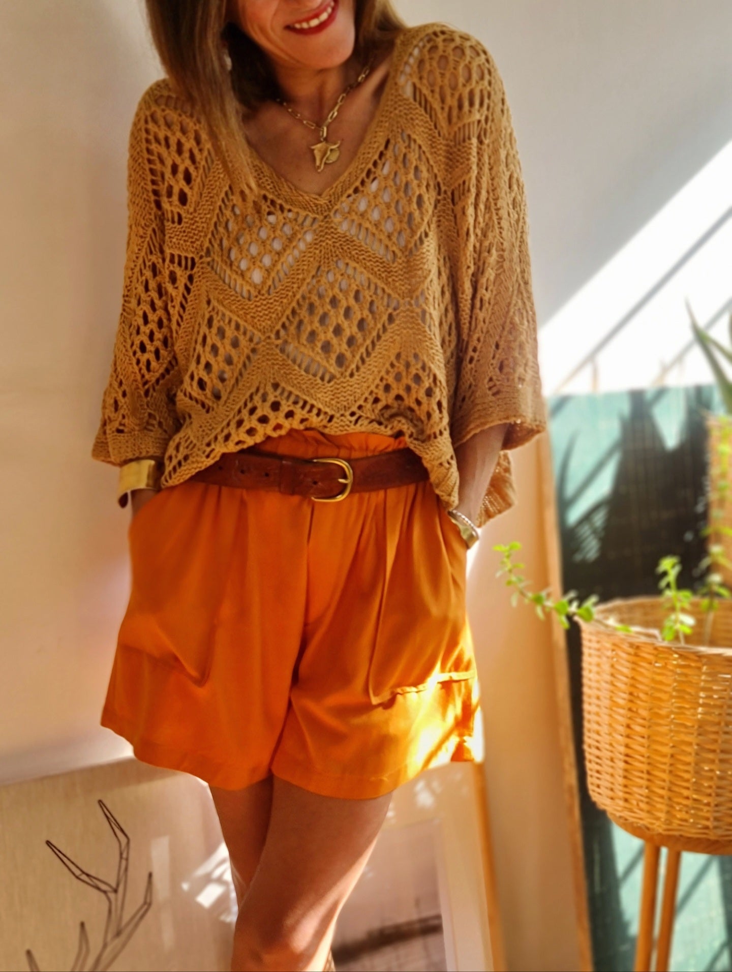 POLERA LIVIA CARAMELO -50% DE DCTO.