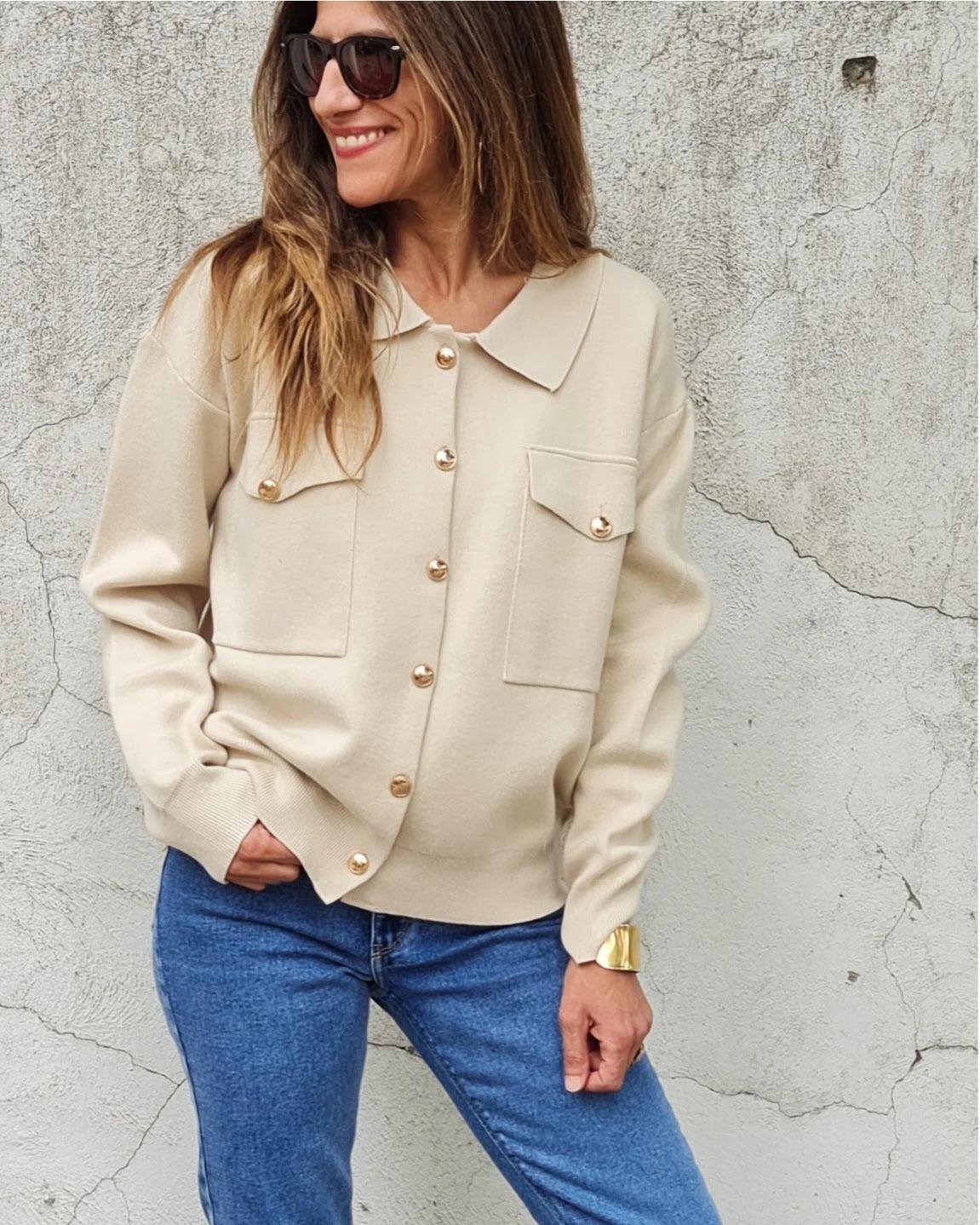 CHALECO FEDERICA BEIGE. - Quemepongo