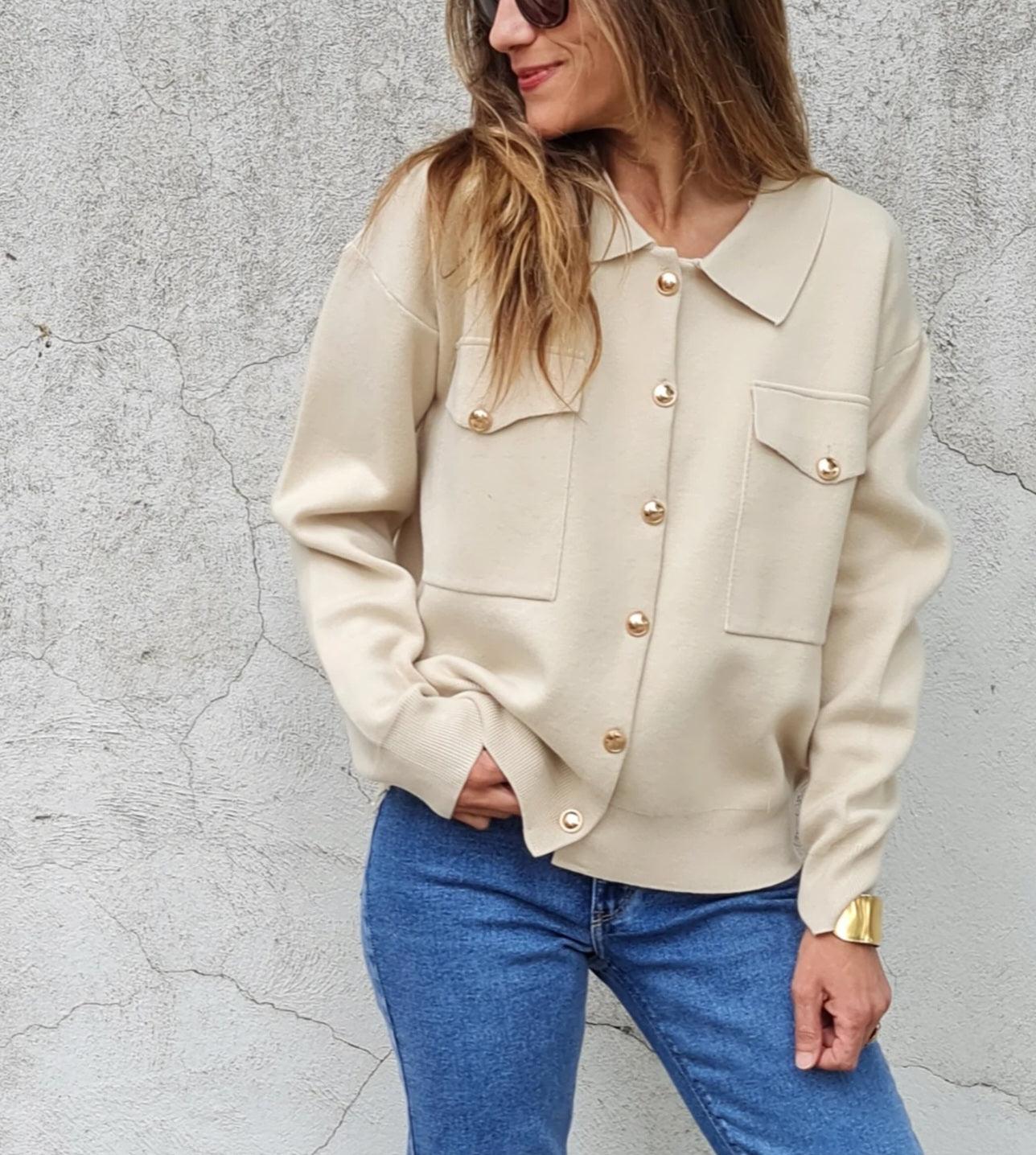 CHALECO FEDERICA BEIGE. - Quemepongo