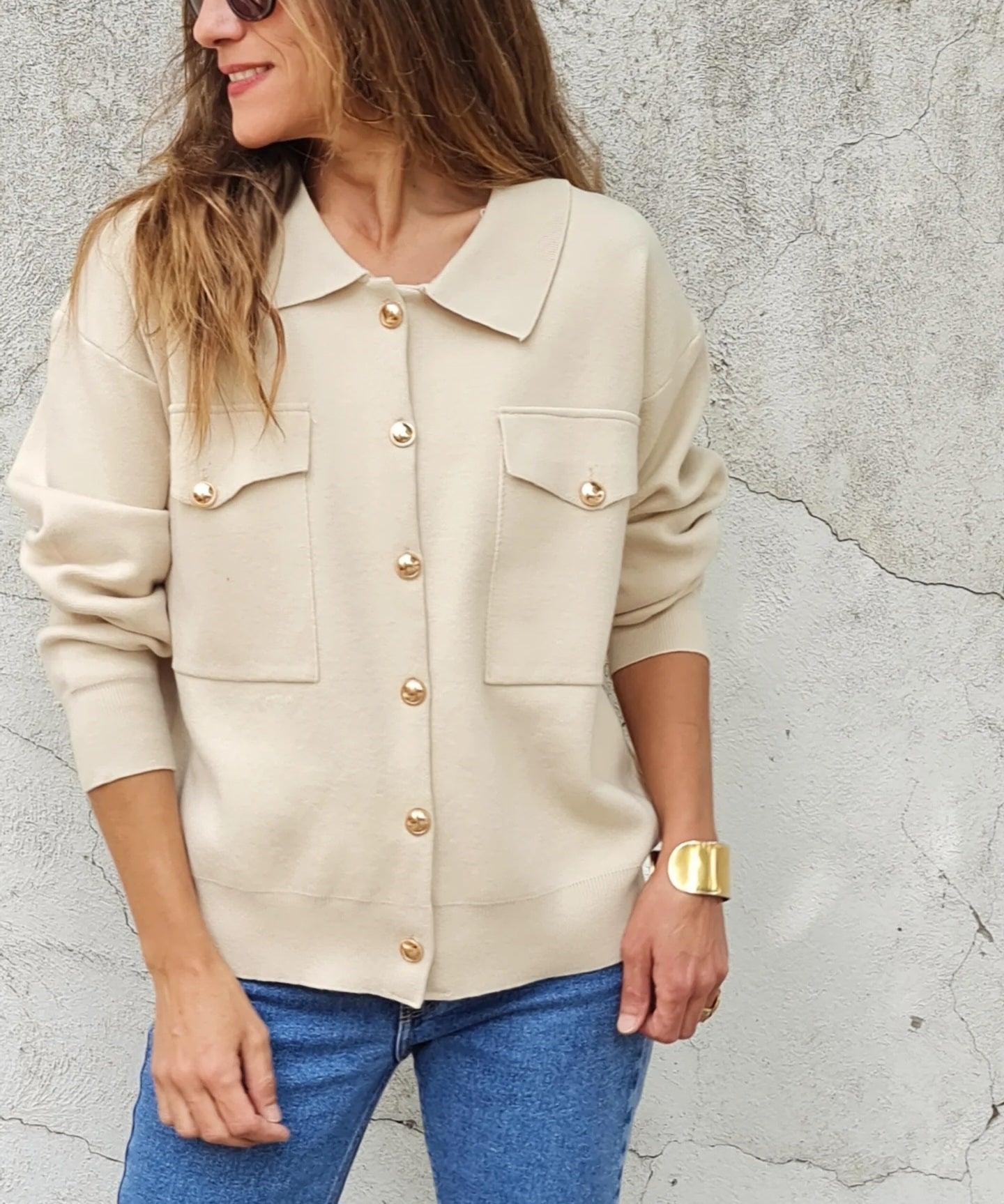 CHALECO FEDERICA BEIGE. - Quemepongo
