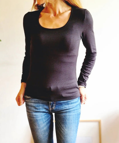 POLERA ALGODON TERMICA NEGRA.