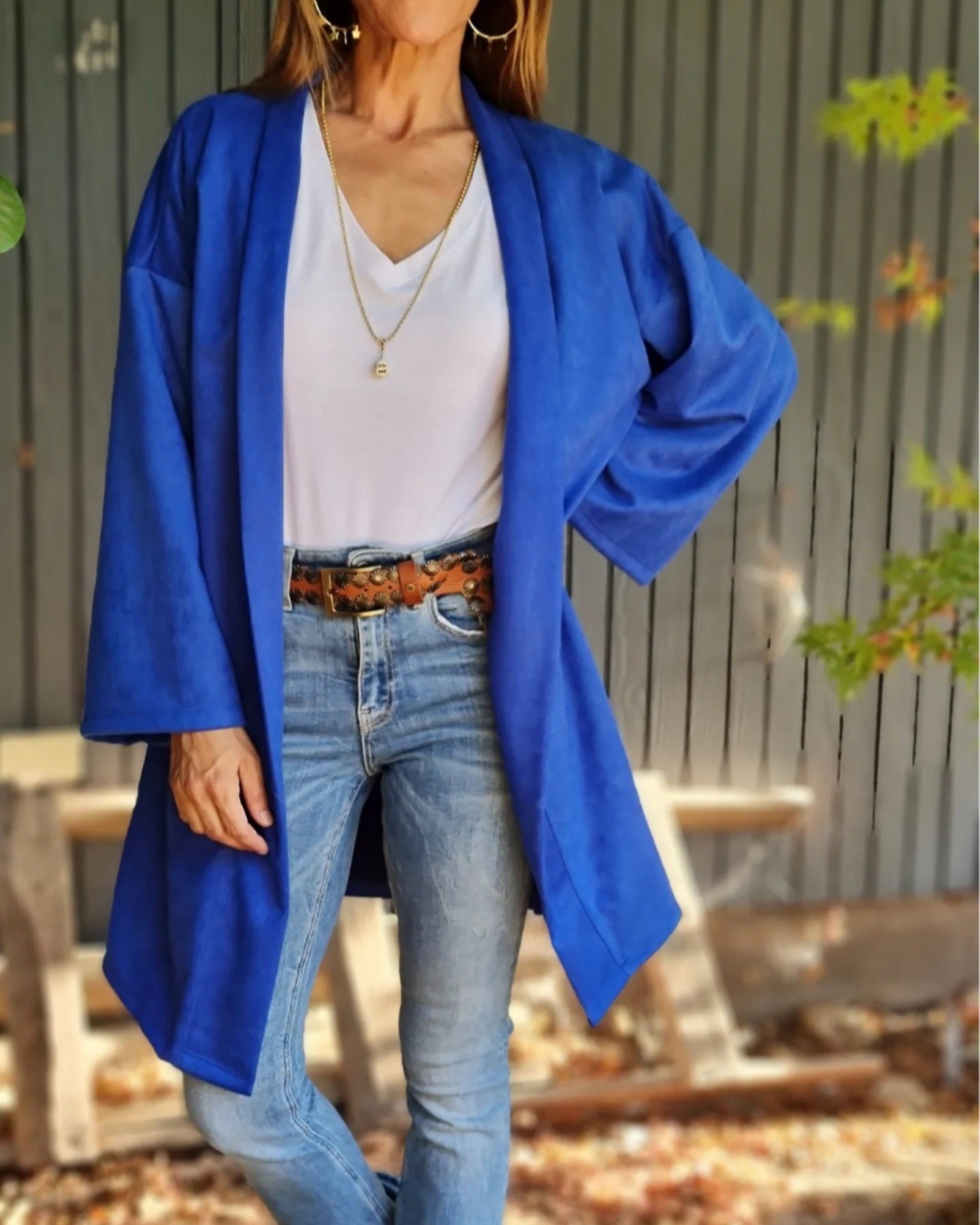 TAPADO GAMUZA ODETTE AZULINO -60% DE DCTO..