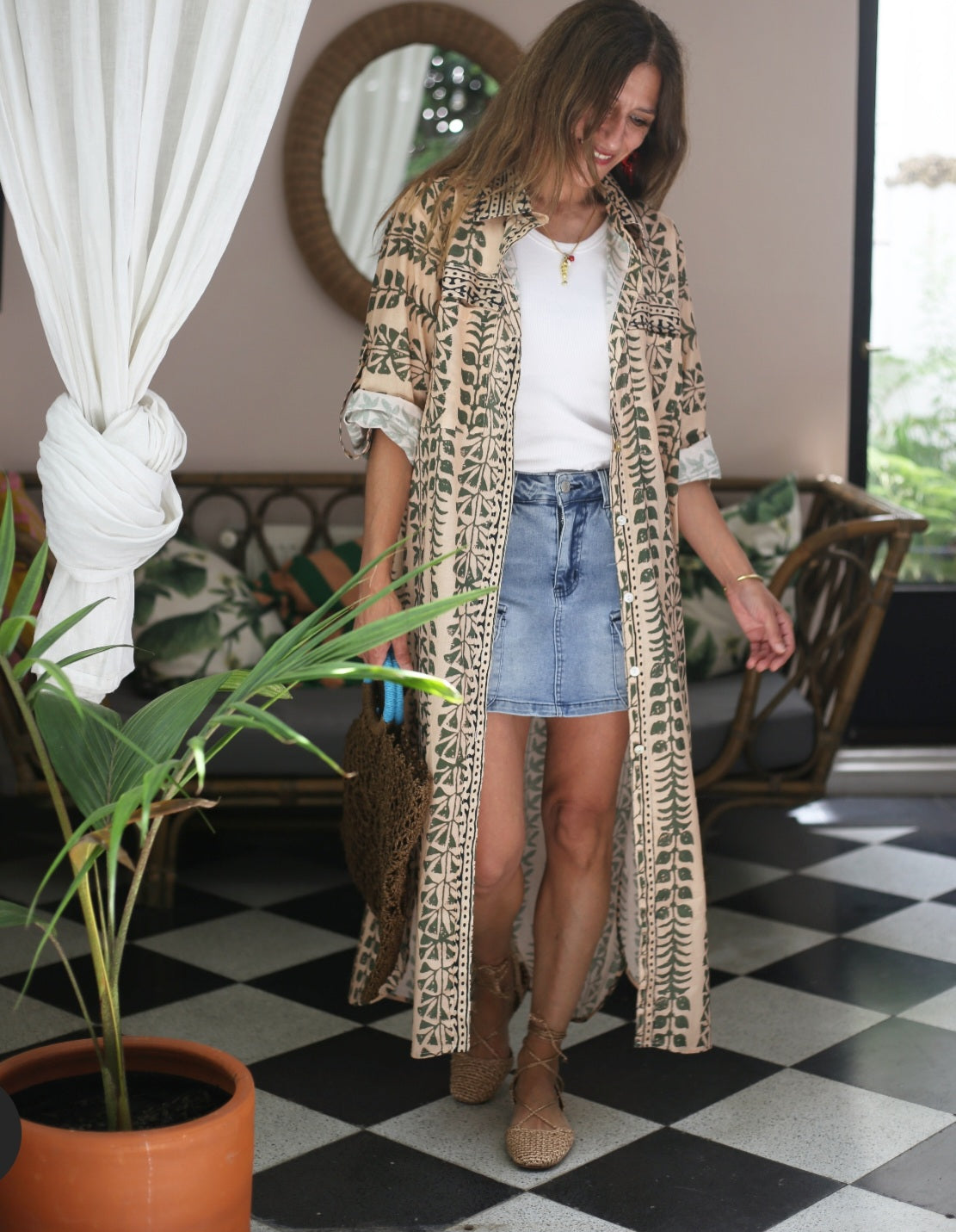 VESTIDO/ TAPADO MONI VERDE MUSGO -20% DCTO.