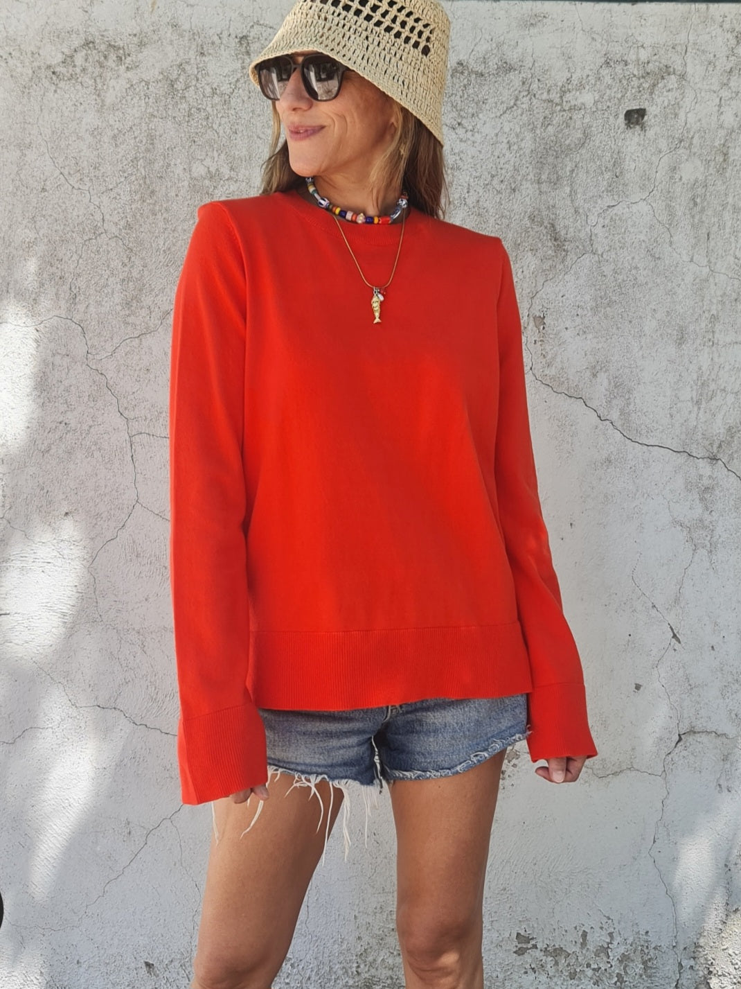 SWEATER BARBARA ROJO NARANJA -25% DCTO.