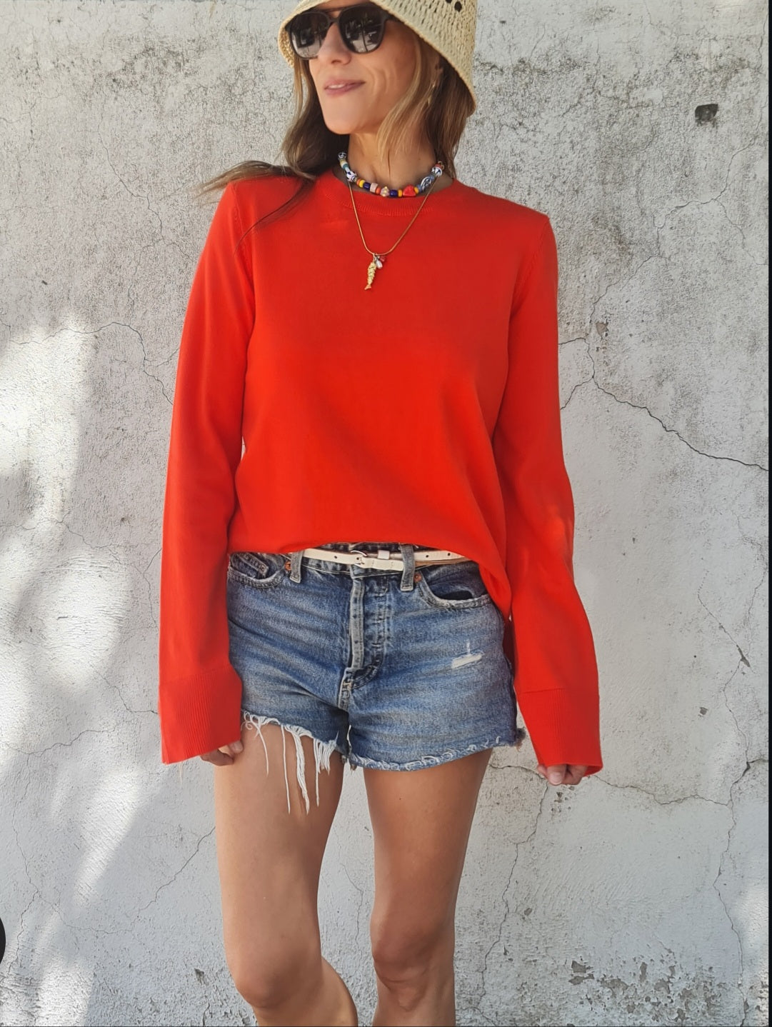 SWEATER BARBARA ROJO NARANJA -25% DCTO.