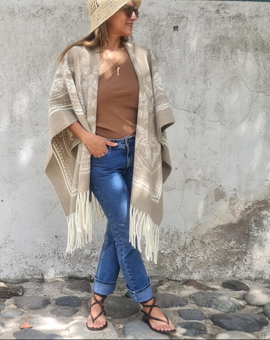 PONCHO LUCIANA TOSTADO-20% DCTO