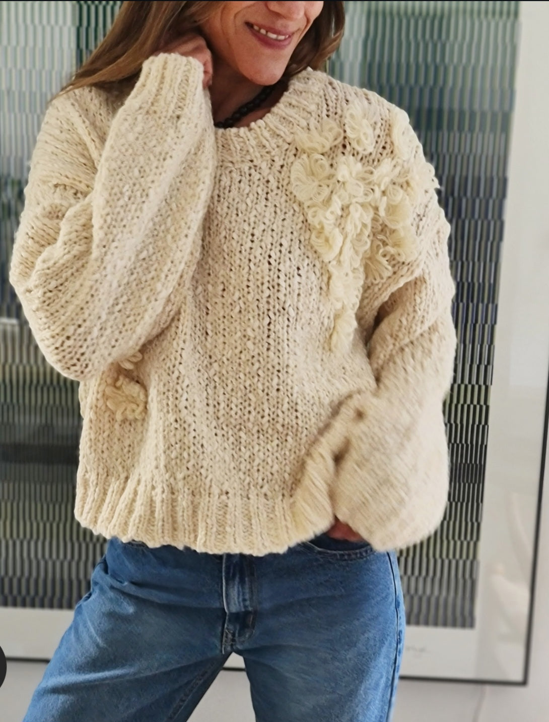 SWEATER CAMILA CREMA -38%DCTO.