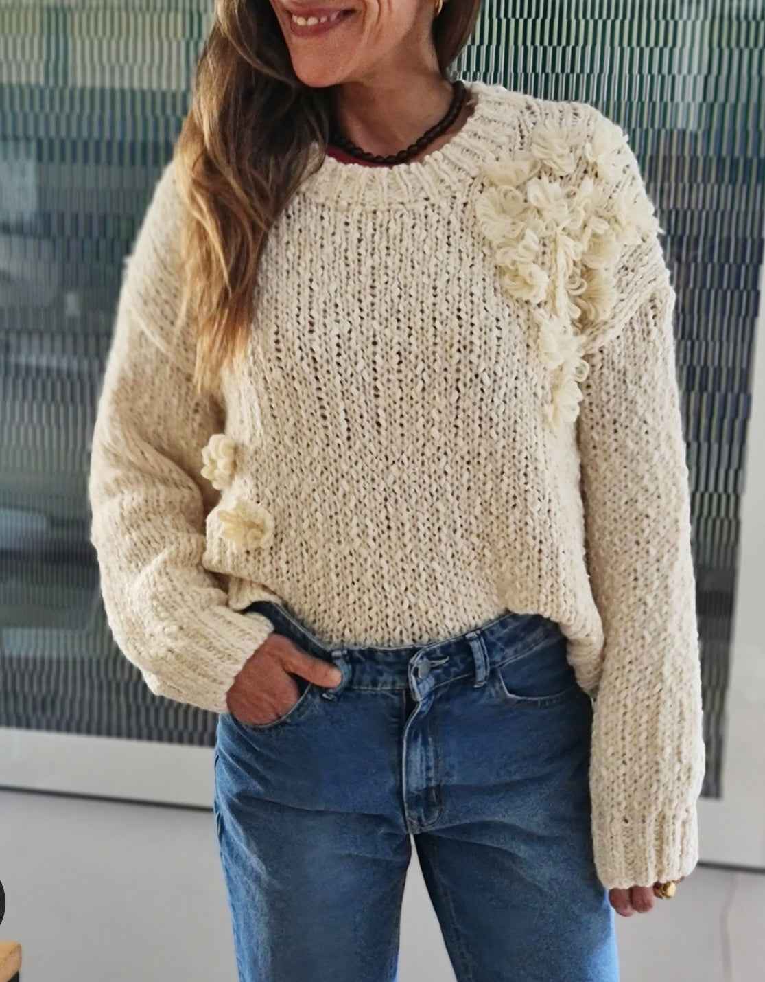 SWEATER CAMILA CREMA -38%DCTO.