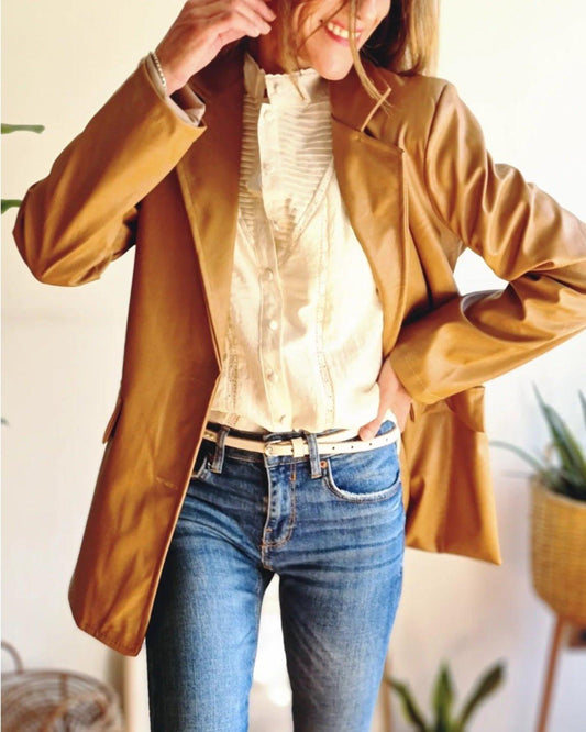 Blazer Eco Cuero Camel 15% de Dto - Queme Pongo Tienda