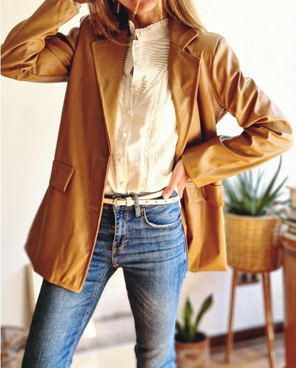Blazer Eco Cuero Camel 15% de Dto - Queme Pongo Tienda