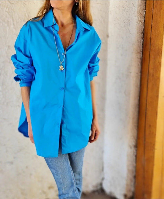 Blusa Caya Celeste Intenso - Queme Pongo Tienda
