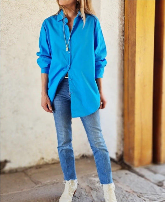 BLUSA CAYA CELESTE INTENSO -35 % DE DCTO. - Quemepongo