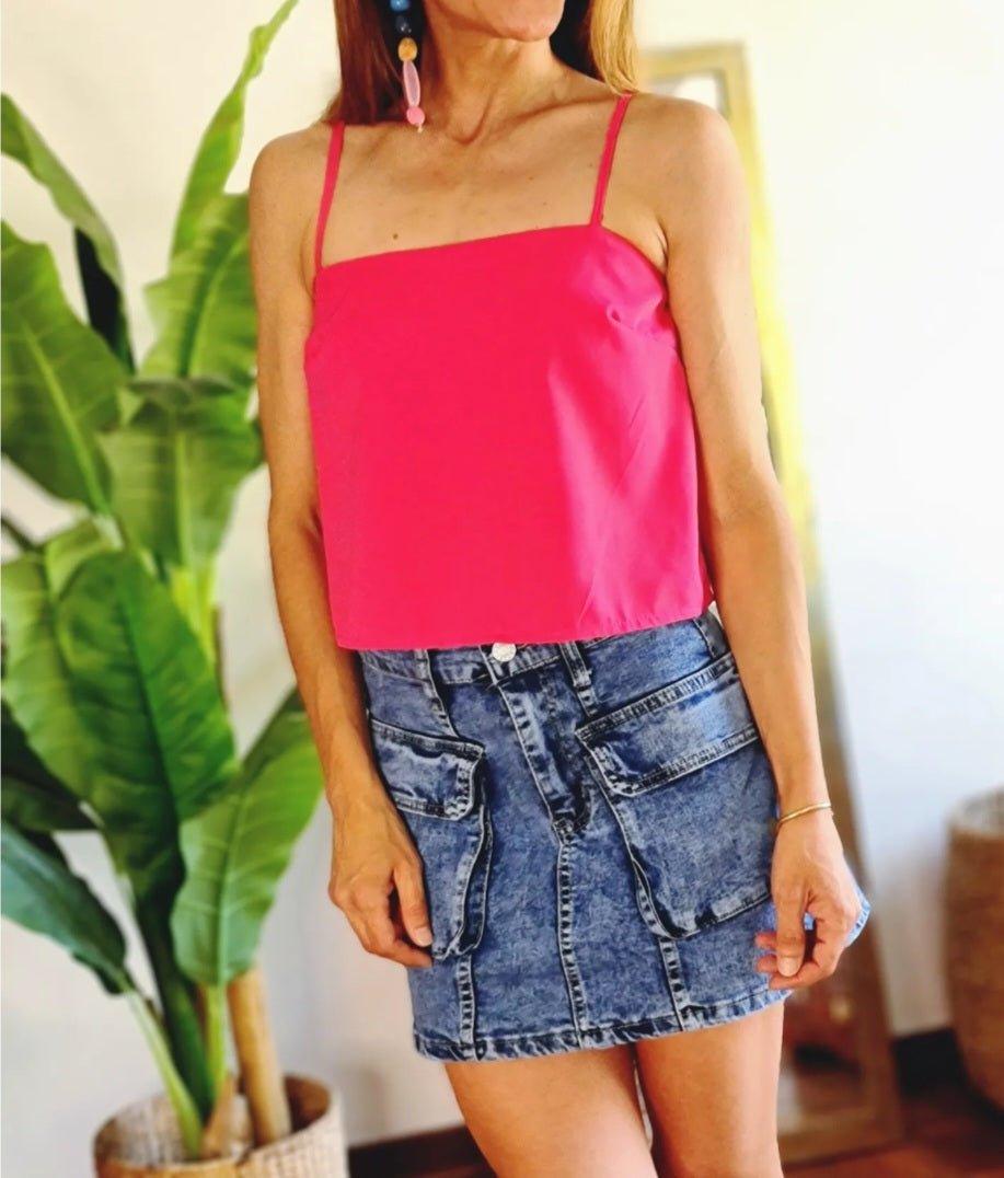 Blusa Crop Fucsia 30% de Dto - Queme Pongo Tienda