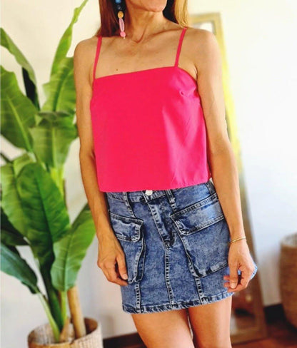 Blusa Crop Fucsia 30% de Dto - Queme Pongo Tienda