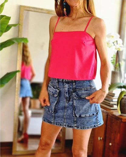 Blusa Crop Fucsia 30% de Dto - Queme Pongo Tienda