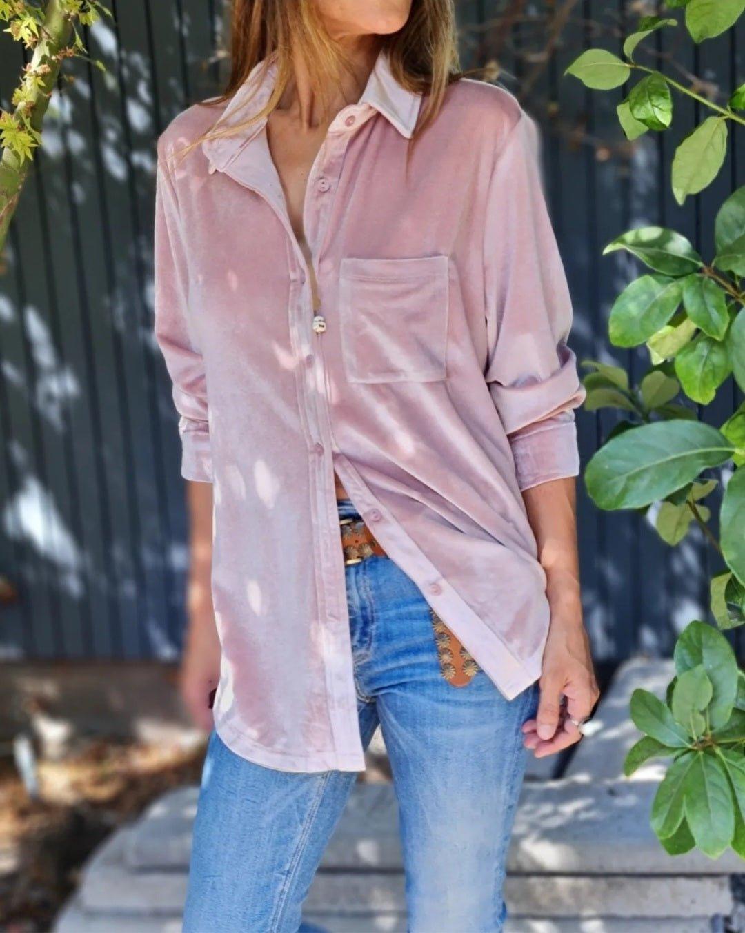 Blusa Terciopelo Rosada - Queme Pongo Tienda