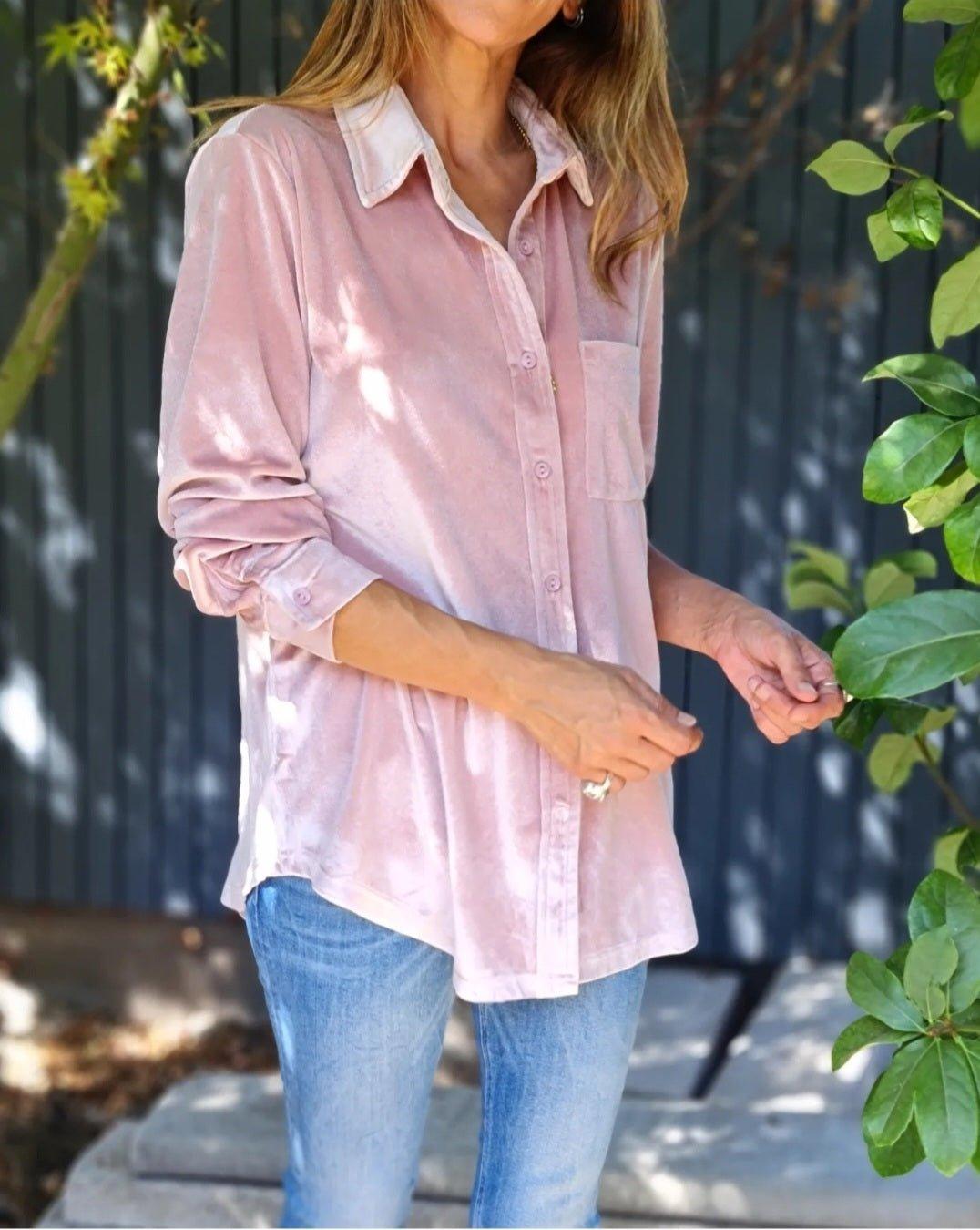 Blusa Terciopelo Rosada - Queme Pongo Tienda