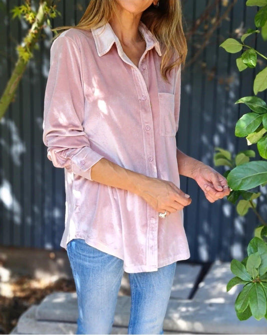 Blusa Terciopelo Rosada - Queme Pongo Tienda