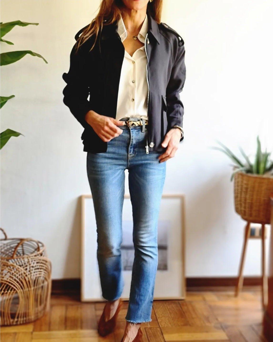 Chaqueta Crop Tea Negra - Queme Pongo Tienda