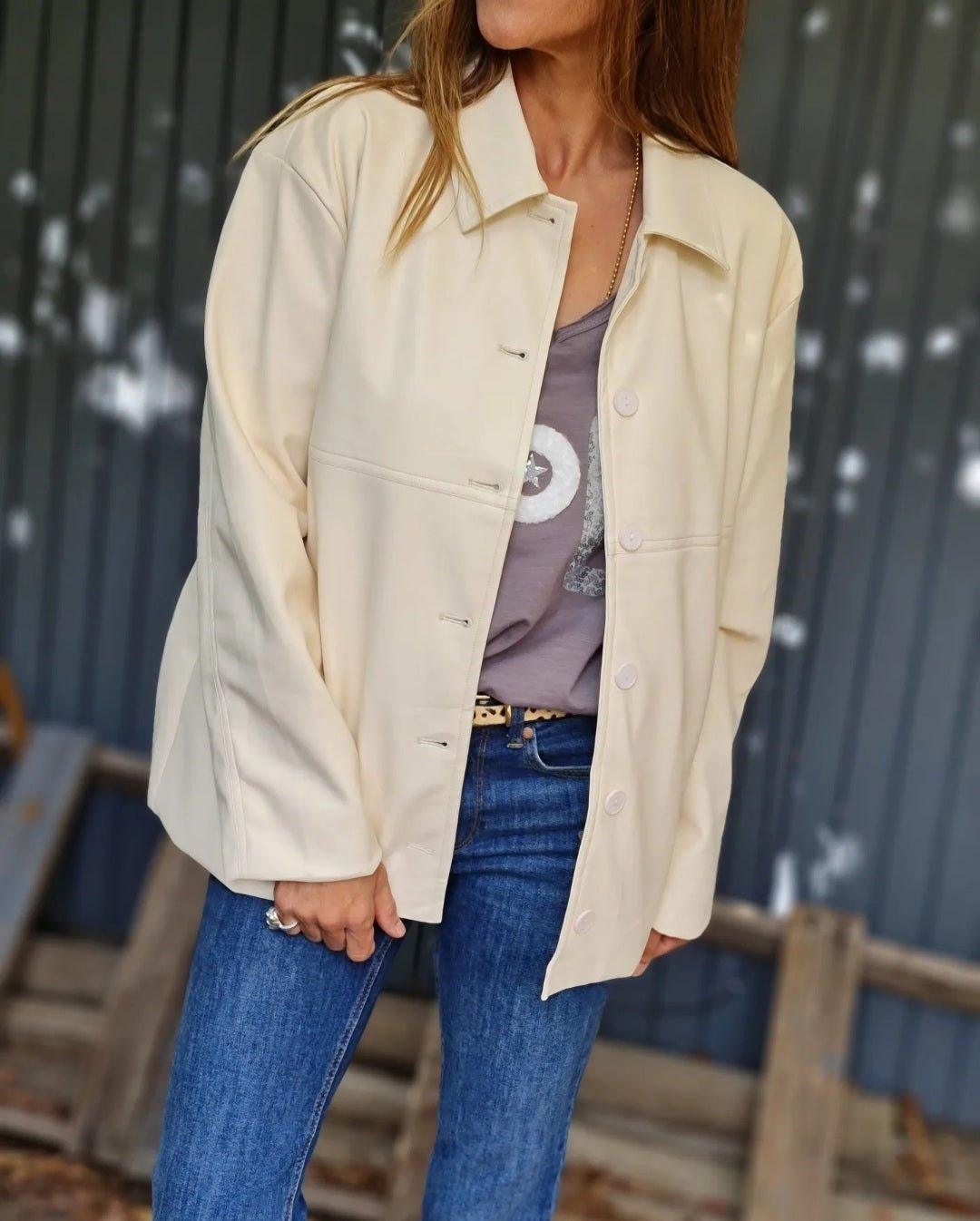 Chaqueta/Camisa Penelope Hueso 15% de Dto - Queme Pongo Tienda