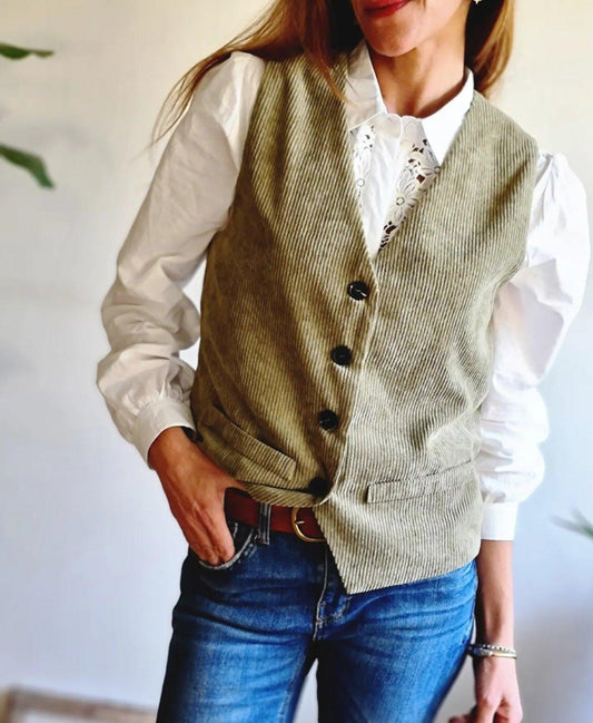 Gillet Cotele Alonsa Verde Musgo - Queme Pongo Tienda