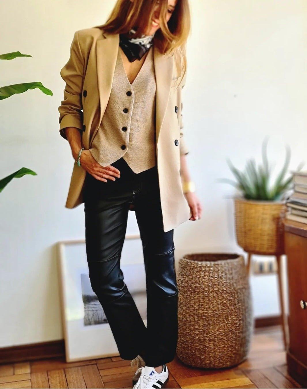 PANTALON COSTURAS NEGRO -10% DE DCTO. - Quemepongo
