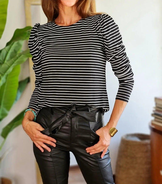 Polera Rayas Negra - Queme Pongo Tienda
