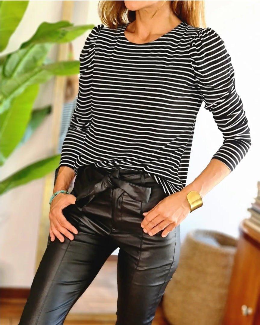 Polera Rayas Negra - Queme Pongo Tienda