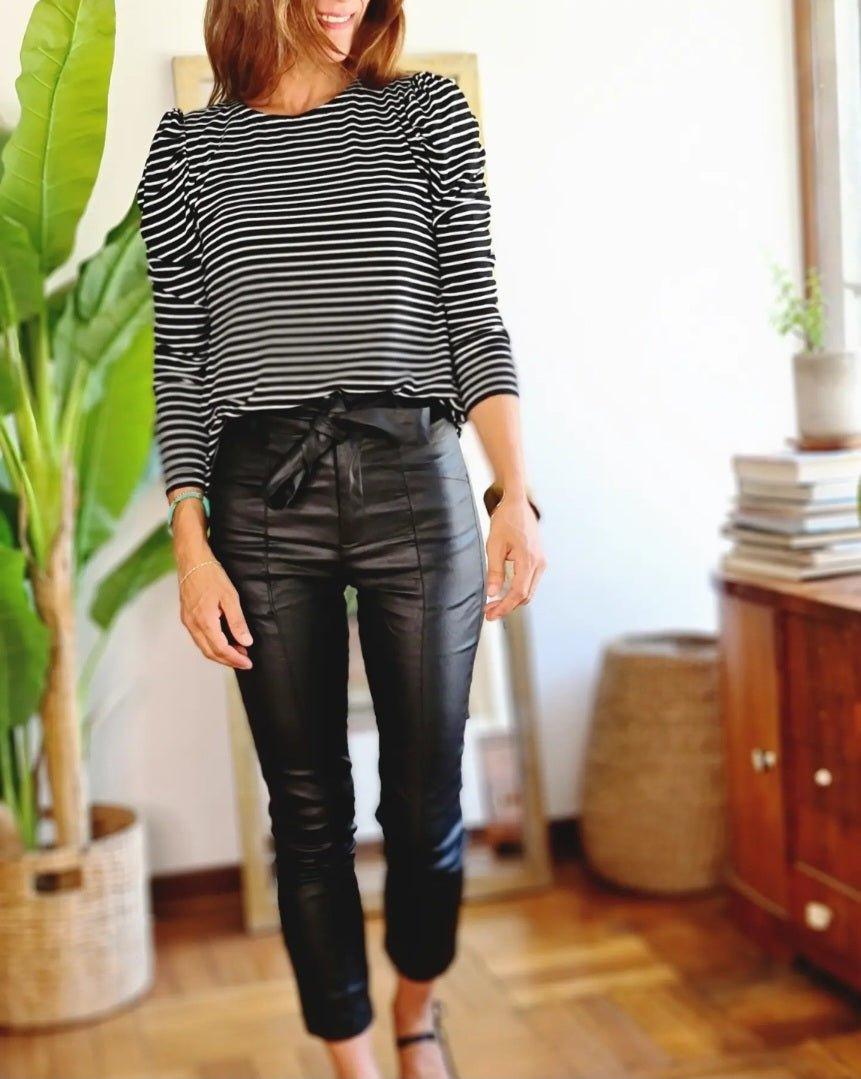 Polera Rayas Negra - Queme Pongo Tienda