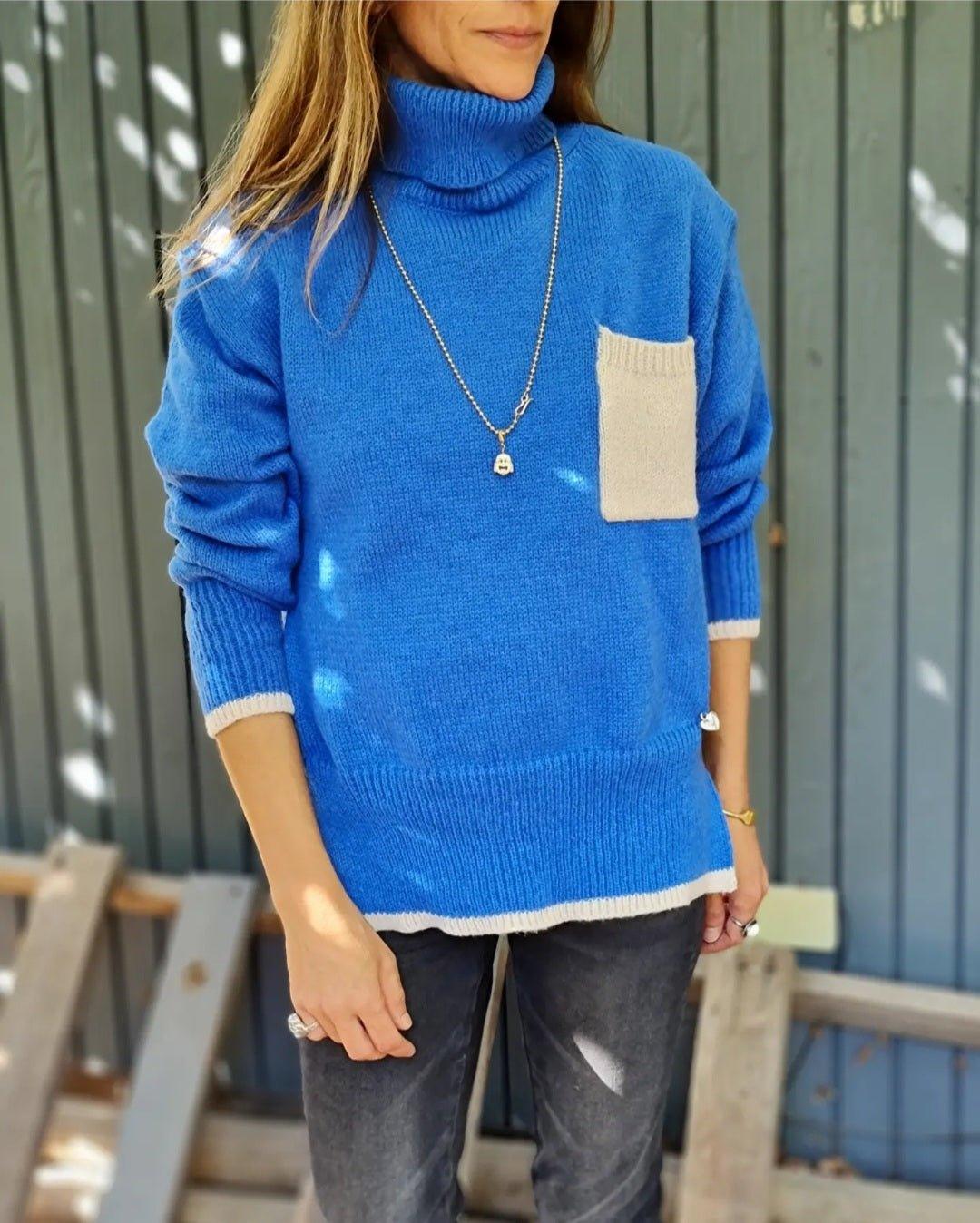 Sweater Castaña Azul Claro Intenso 35% de Dto - Queme Pongo Tienda