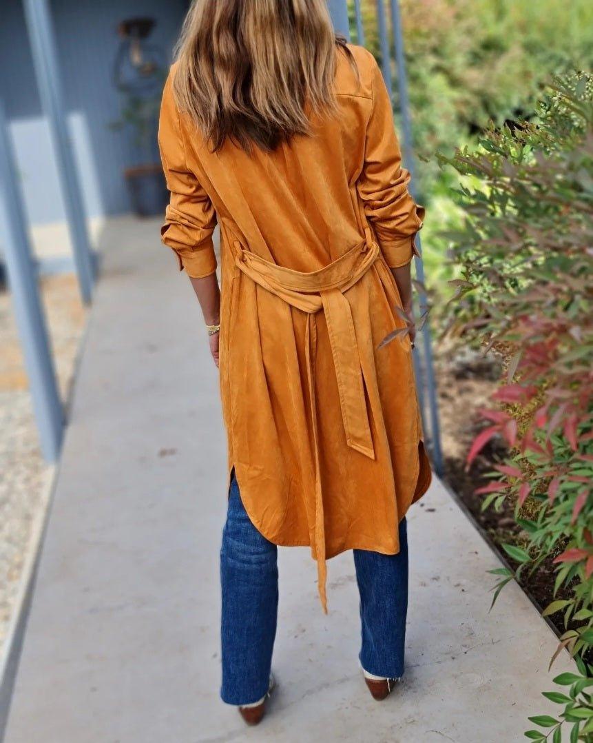 Vestido Gamuza Camel - Queme Pongo Tienda